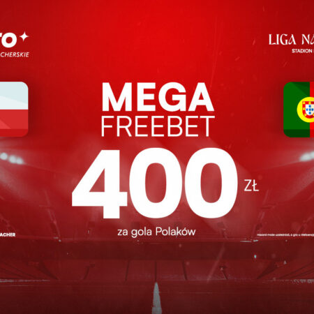 Polska – Portugalia: Zgarnij MEGA Freebet 400 PLN na gola Polaków!